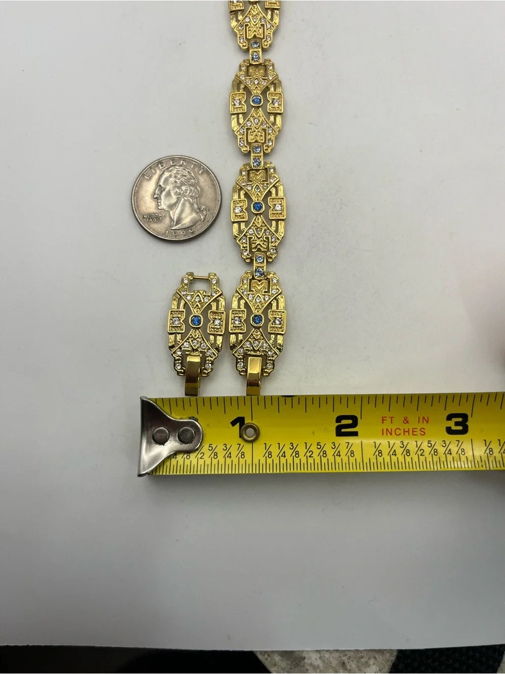 Camrose & Kross JBK gold plated art deco style link bracelet gold tone Kennedy